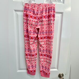 Old Navy Pink Hearts Pattern Fleece Pajama Pants